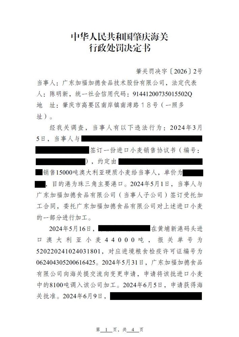 行政处罚决定书（福加德）-1