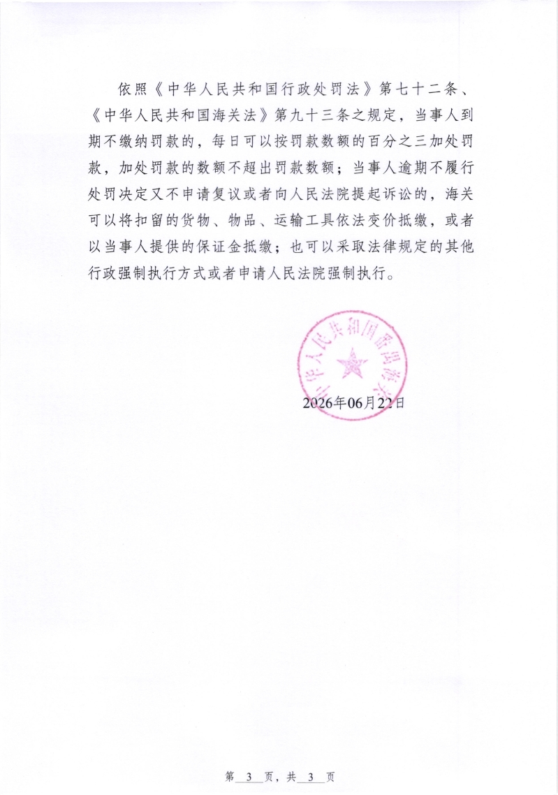 处罚决定书3